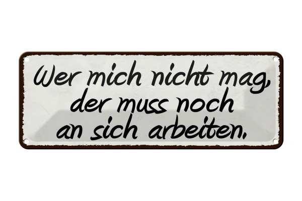 Blechschild Spruch 27x10cm wer mich nicht mag der muss noch Dekoration