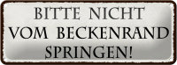 Blechschild Hinweis 27x10cm nicht vom Beckenrand springen...