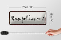 Blechschild Hinweis 27x10cm Rumpelkammer Dekoration