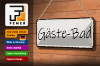 Blechschild Hinweis 27x10cm Gäste-Bad Dekoration