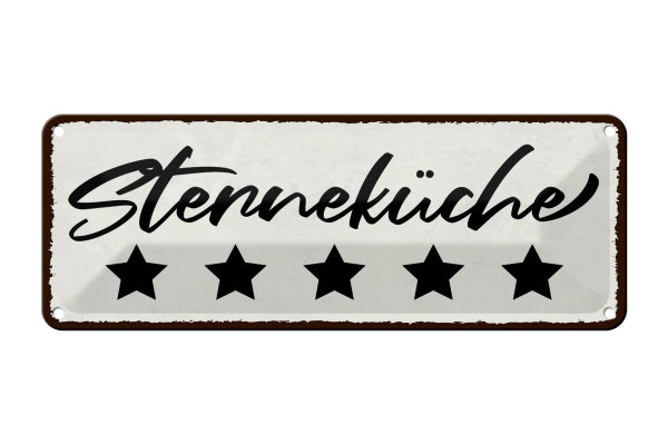 Blechschild Hinweis 27x10cm Sternenküche Dekoration