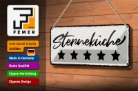 Blechschild Hinweis 27x10cm Sternenküche Dekoration