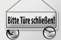 Blechschild Hinweis 27x10cm bitte Türen schließen Dekoration
