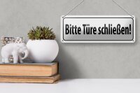 Blechschild Hinweis 27x10cm bitte Türen schließen Dekoration