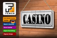 Blechschild Spruch 27x10cm Casino Spiele Spielbank Dekoration