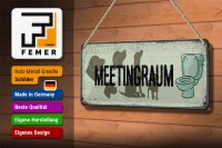 Blechschild Hinweis 27x10 cm Meetingraum Toilette Hund Dekoration