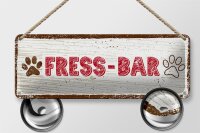 Blechschild Hinweis 27x10 cm Fress-Bar Hund Dekoration