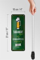Blechschild 10x27 cm Bier Vegan kaltes Schaumsüppchen Dekoration