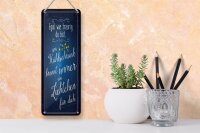 Blechschild Spruch 10x27 cm Im Kühlschrank brennt immer Licht für dich