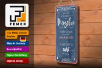 Blechschild Spruch 10x27 cm die besten Menschen triffst du Dekoration