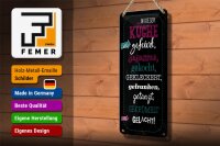 Blechschild Spruch 10x27 cm In dieser Küche wird Aufzählung Dekoration