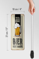 Blechschild 10x27 cm Regel Nummer eins Bier geht immer Dekoration