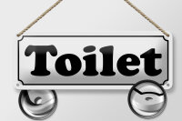 Blechschild Hinweis 27x10 cm holländisch Toilet Toilette Dekoration