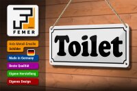 Blechschild Hinweis 27x10 cm holländisch Toilet Toilette Dekoration