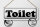 Blechschild Hinweis 27x10 cm holländisch Toilet Toilette Dekoration