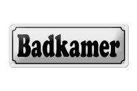 Blechschild Hinweis 27x10 cm holländisch Badkamer...