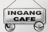 Blechschild Hinweis 27x10 cm holländisch Ingang Cafe...