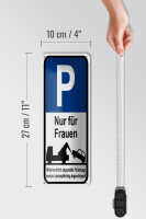 Blechschild Hinweis 10x27 cm Parkschild Nur für Frauen Dekoration