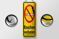 Blechschild Hinweis 10x27 cm Rauchen Verbot Dekoration