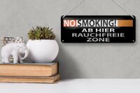 Blechschild Hinweis 27x10 cm No Smoking Rauchfreie Zone Dekoration