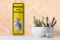 Blechschild Hinweis 10x27 cm Bitte beachten Sie nur Bargeld akzeptiert