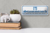 Blechschild Hinweis 27x10 cm Stammtisch hier sitzen Dekoration
