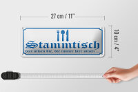 Blechschild Hinweis 27x10 cm Stammtisch hier sitzen Dekoration