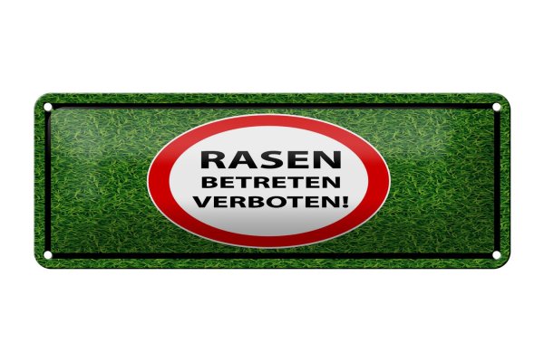 Blechschild Hinweis 27x10 cm Rasen Betreten verboten Dekoration