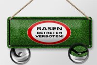 Blechschild Hinweis 27x10 cm Rasen Betreten verboten Dekoration