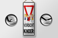 Blechschild Hinweis 10x27 cm Vorsicht Kinder Dekoration