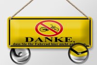 Blechschild Hinweis 27x10 cm Danke Fahrrad nicht anlehnen Dekoration
