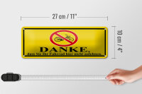 Blechschild Hinweis 27x10 cm Danke Fahrrad nicht anlehnen Dekoration