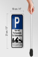 Blechschild Parken 10x27cm nur Parkausweis für Behinderte Dekoration