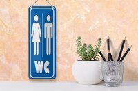 Blechschild Hinweis 10x27cm WC Piktogramm Toilette Wanddeko Dekoration