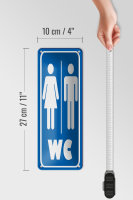 Blechschild Hinweis 10x27cm WC Piktogramm Toilette Wanddeko Dekoration