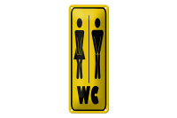 Blechschild Hinweis 10x27cm WC Piktogramm Toilette...