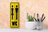 Blechschild Hinweis 10x27cm WC Piktogramm Toilette Wandbild Dekoration