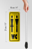 Blechschild Hinweis 10x27cm WC Piktogramm Toilette Wandbild Dekoration