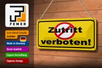 Blechschild Hinweis 27x10 cm Zutritt verboten Dekoration