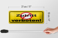 Blechschild Hinweis 27x10 cm Zutritt verboten Dekoration