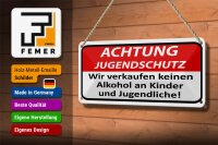 Blechschild Hinweis 27x10 cm Achtung Jugendschutz Dekoration