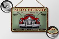 Blechschild Retro 18x12cm Auto repair full Service