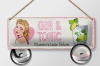 Blechschild Spruch Gin & Tonic Mummy`s little Helper 27x10cm