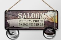 Blechschild Spruch Saloon Whisky Poker Dancing 27x10cm Dekoration