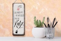 Blechschild Spruch Katze Wer Narben hat was erlebt 10x27cm
