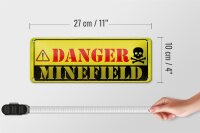 Blechschild Achtung Danger Mine Field Minenfeld 27x10cm Dekoration
