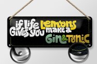 Blechschild Spruch life gives Lemons make Gin & Tonic 27x10cm