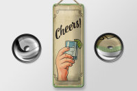 Blechschild Cheers Gin Tonic Lemon Prost 10x27cm Dekoration