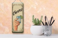 Blechschild Cheers Gin Tonic Lemon Prost 10x27cm Dekoration