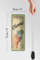 Blechschild Cheers Gin Tonic Lemon Prost 10x27cm Dekoration